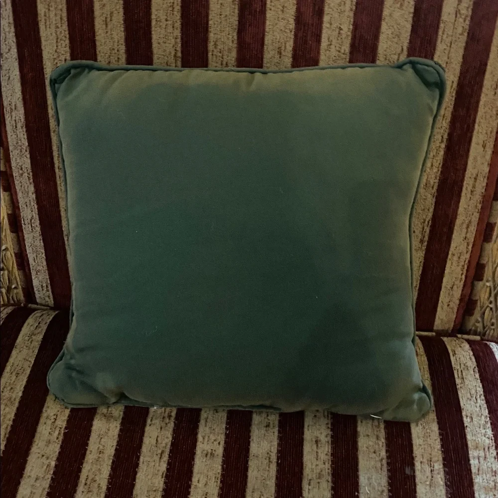 Holiday Decorative Pillow with Candle and Poinsettia Design